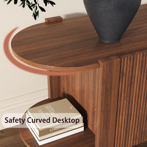 65" Fluted TV Stand with Storage Cabinet