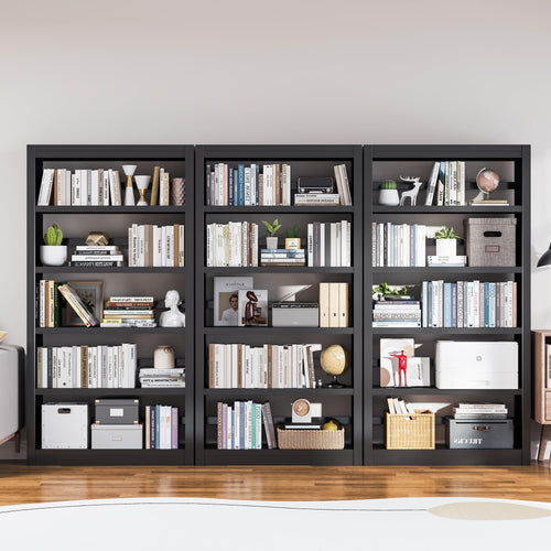 69" Tall Metal 5-Tier Bookcase with Adjustable Shelves