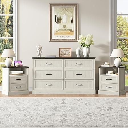 Farmhouse Dresser & Nightstand Set
