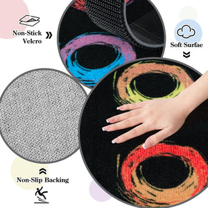 Colorful Circle Classroom Area Rug — Non-Slip Educational Kids Carpet