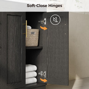 36-Inch Black Bathroom Vanity with Sink