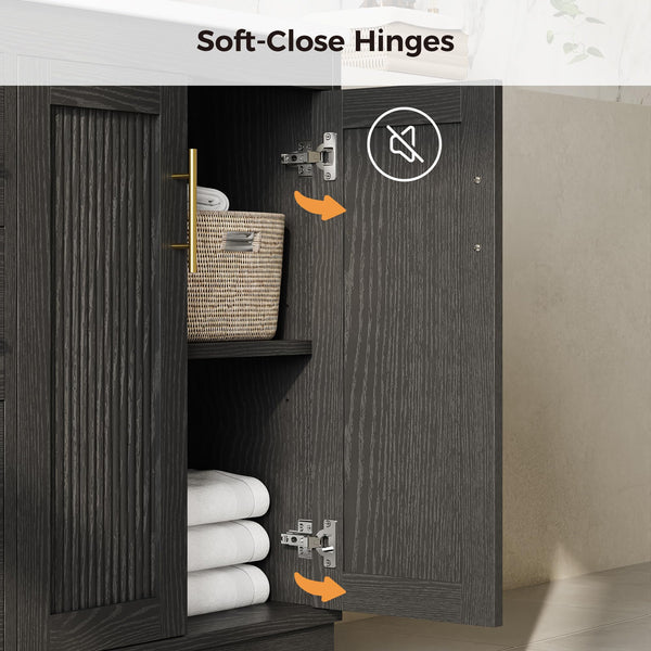 36-Inch Black Bathroom Vanity with Sink
