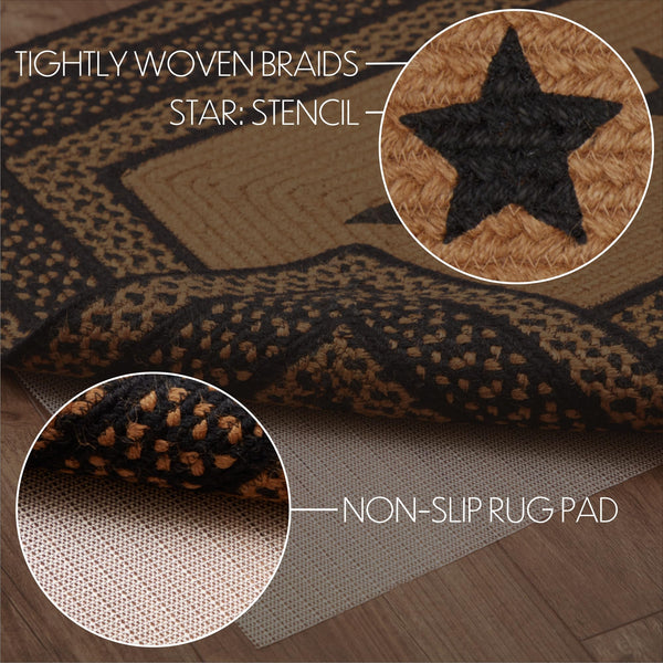 Braided Jute Cotton Area Rug with Floor Pad – 27x48 Rectangular