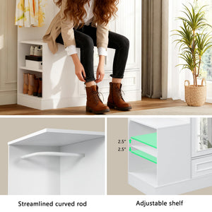 2-Door Wardrobe Closet with Mirror