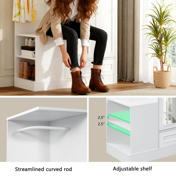 2-Door Wardrobe Closet with Mirror