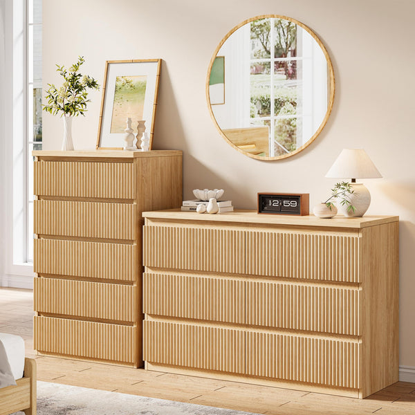 Fluted 5-Drawer Dresser