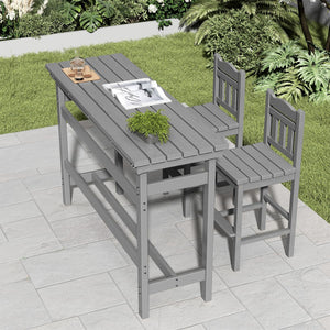 Outdoor HDPE Bar Table 41" Counter Height Rectangle Patio Bar Table