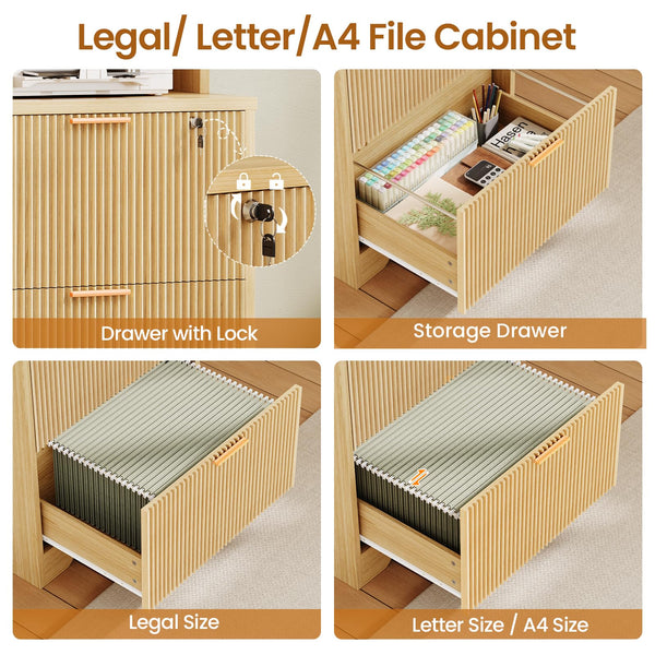 2-Drawer File Cabinet with Lock