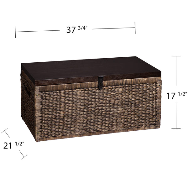 Water Hyacinth Storage Trunk with Espresso Lid
