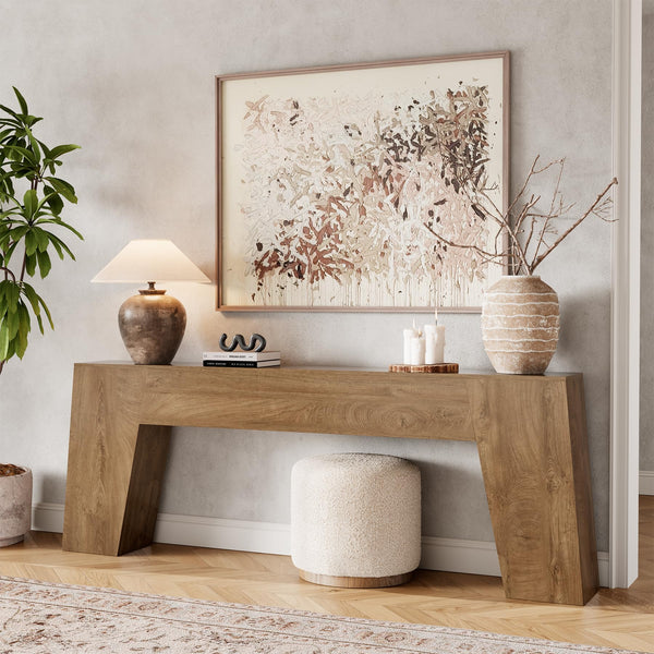 78" Sofa Console Table – Natural Oak