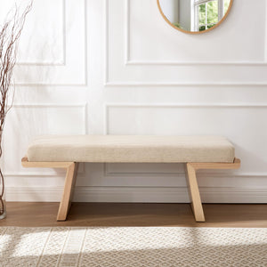47.2" Upholstered Bedroom Bench with Wood Frame