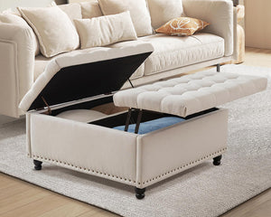 Large Square Storage Ottoman with Lift Top