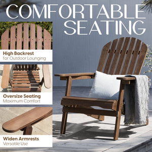 Folding Eucalyptus Adirondack Chair Set of 2
