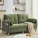 Chenille Loveseat Sofa with Storage Pockets