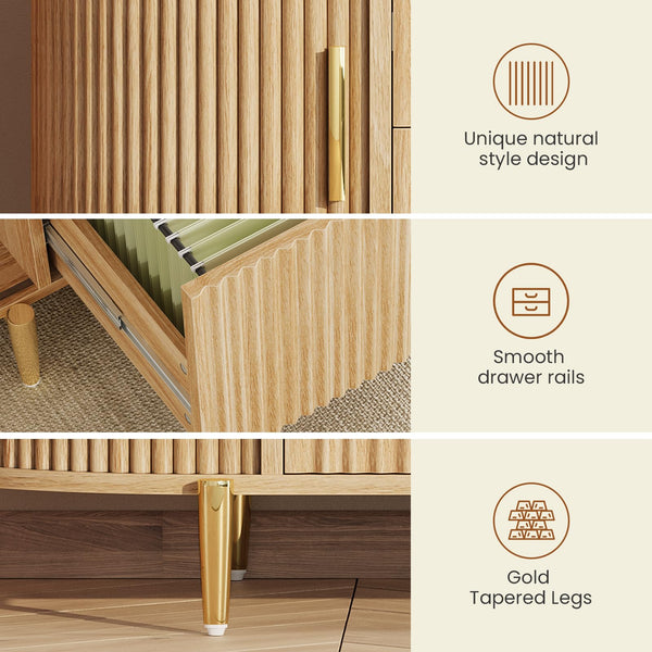 2-Drawer Filing Cabinet with Sliding Door Storage