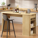 59-Inch Fluted Kitchen Island with Storage