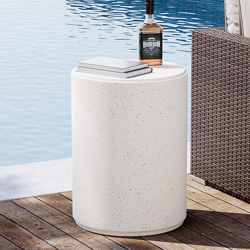Outdoor Concrete Side Table — MgO Patio Accent Table