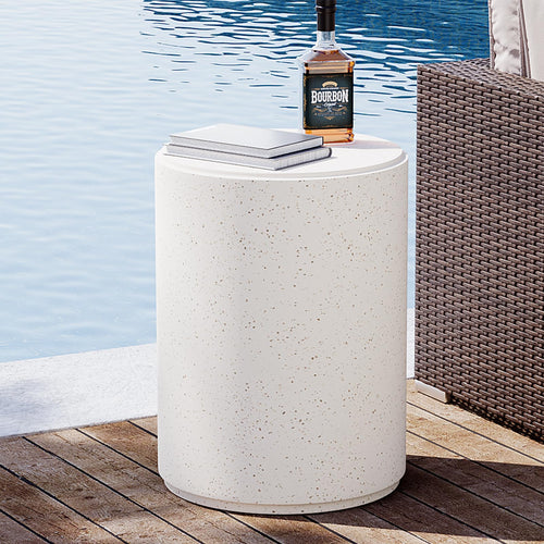 Outdoor Concrete Side Table — MgO Patio Accent Table