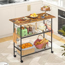 3-Tier Rolling Kitchen Island Cart with Lockable Wheels