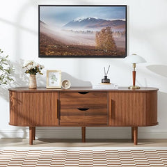 TV Stand with Sliding Door & Storage Compartments