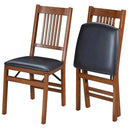 Upholstered Wood Folding Chairs Set of 2