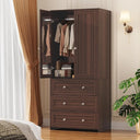 Armoire Wardrobe Closet with Mirror & Drawers