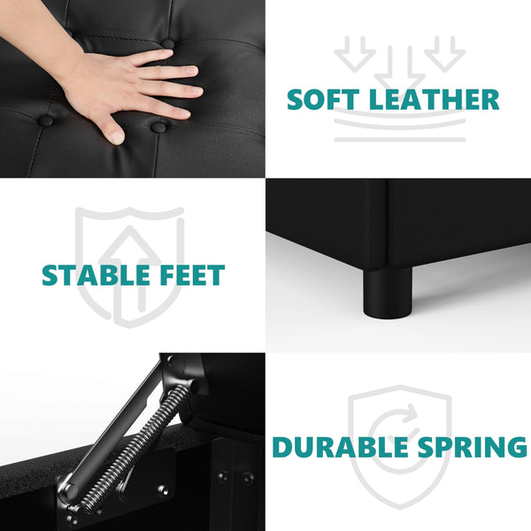Large Square Storage Ottoman with Lift Top