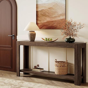 63-Inch 2-Tier Farmhouse Console Table