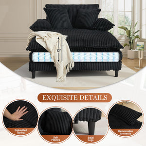 Oversized Indoor Chaise Lounge Chair with Adjustable Backrest