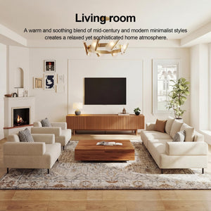Mid-Century Modern TV Stand for 70-100 Inch TVs with Storage