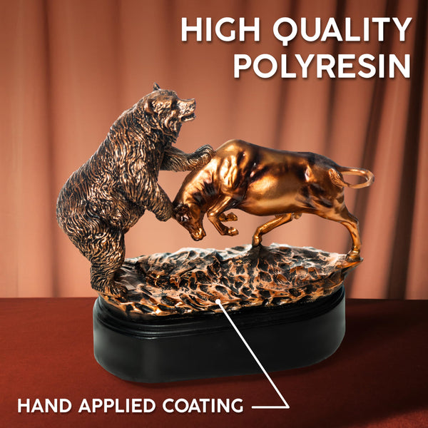 Bull & Bear Statue – Wall Street Desktop Sculpture