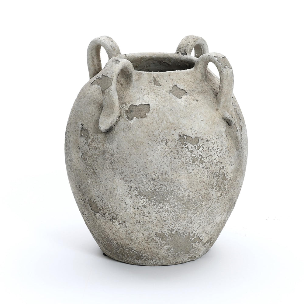 Rustic Terracotta Ceramic Vase with Handles