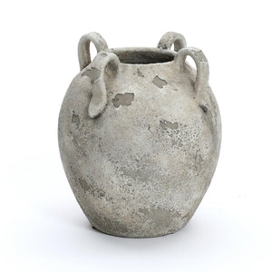 Rustic Terracotta Ceramic Vase with Handles