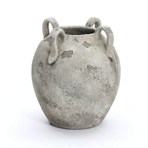 Rustic Terracotta Ceramic Vase with Handles