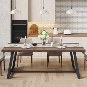 Industrial Dining Table 70.8" – Seats 6-8