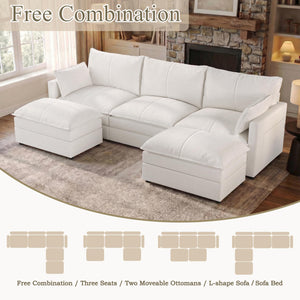 L-Shaped Modular Sectional Sofa with Reversible Chaise