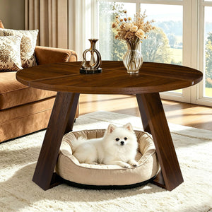 Round Coffee Table 31.5" with Open Storage