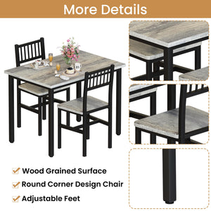3-Piece Dining Table Set for 2 with Stools