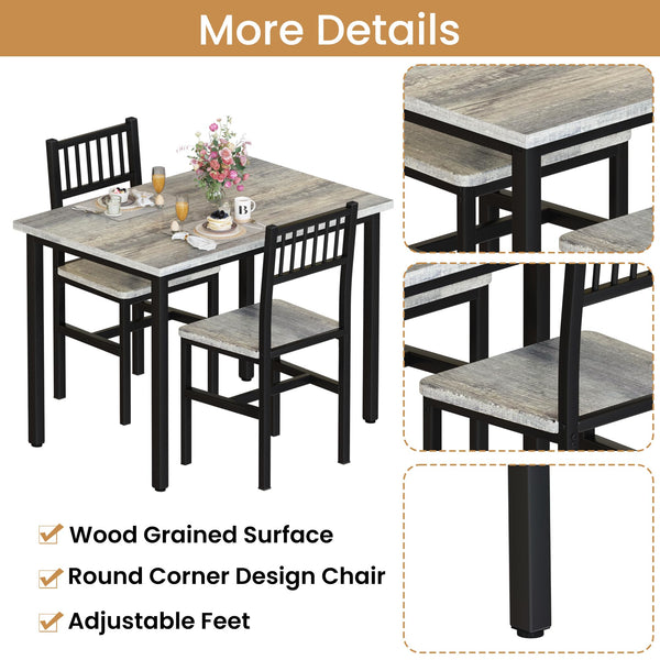 3-Piece Dining Table Set for 2 with Stools
