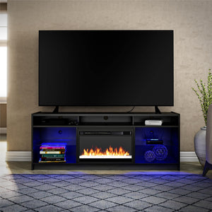 Fireplace TV Stand with LED Lights & Electric Heater – Fits TVs up to 65"