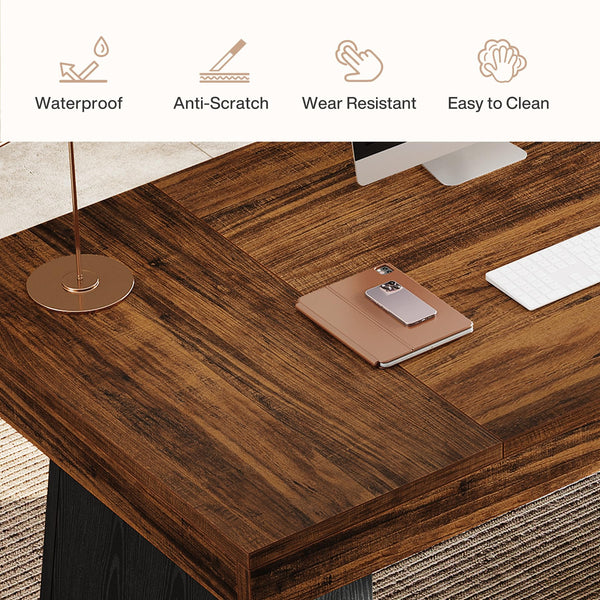 55-Inch Double Pedestal Executive Desk