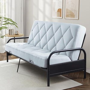 Full Size Pillow Top Futon Mattress Replacement – Gel Memory Foam, Removable Cover