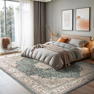 Traditional Oriental Medallion Washable Area Rug