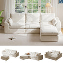 108" Modular Sectional Cloud Couch with Ottoman