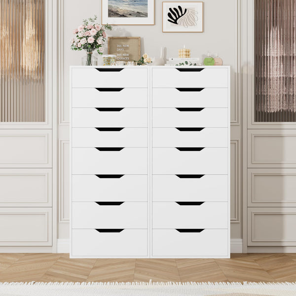 Tall 8-Drawer Dresser with Groove Handles