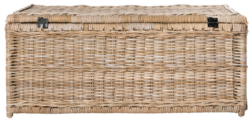 Wicker Storage Trunk with Flip-Top Lid