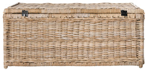 Wicker Storage Trunk with Flip-Top Lid