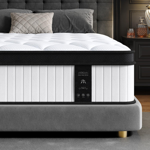 Queen Mattress 12 Inch Hybrid Pillow Top with Memory Foam & Pocket Springs
