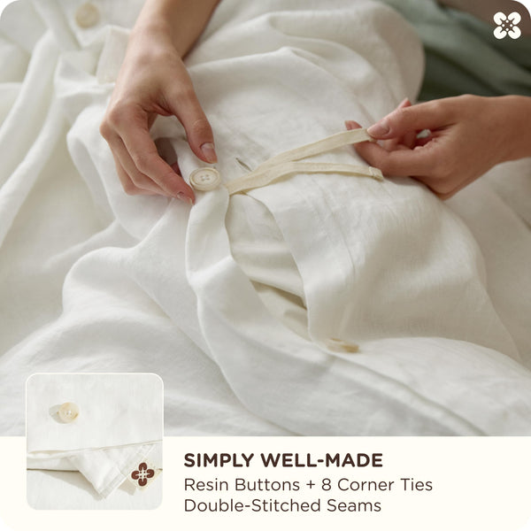 100% Linen Duvet Cover Set – Queen & King