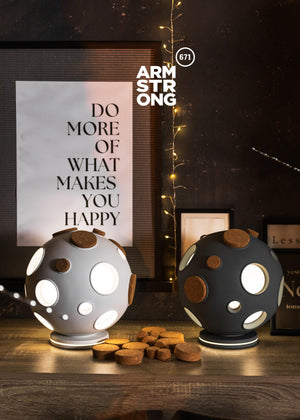 Moon-Inspired Adjustable Glow Table Lamp with Cork Details